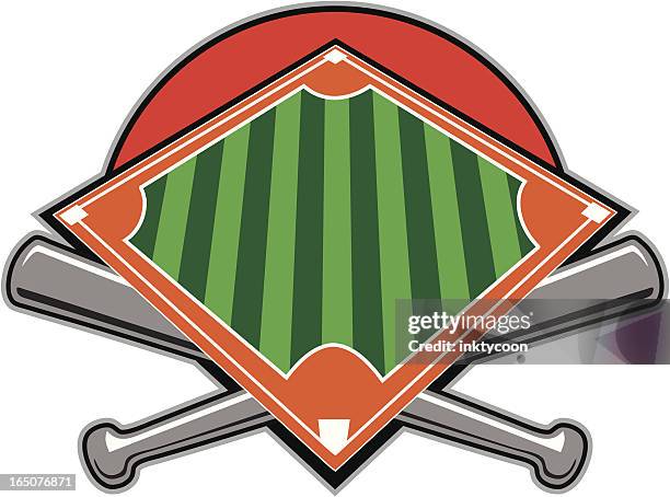baseball diamond - baseball field stock illustrations