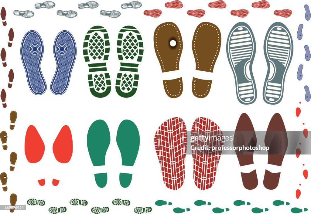Paper Shoe Vector Shoe Print Vector