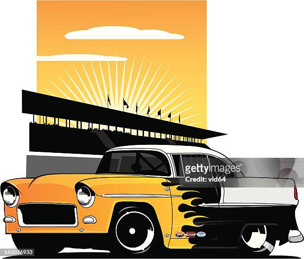 illustrazioni stock, clip art, cartoni animati e icone di tendenza di trascinare striscia'55 - drag car