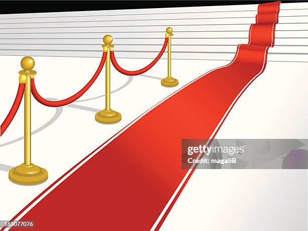 stockillustraties, clipart, cartoons en iconen met red carpet - cannes