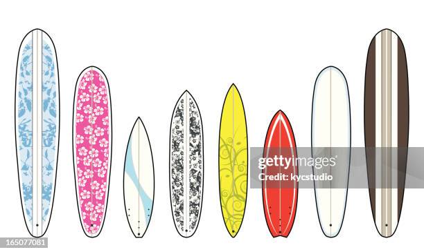 surfobards - surfbrett stock-grafiken, -clipart, -cartoons und -symbole