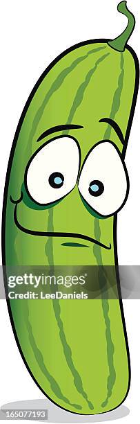 cucumber/zuchini cartoon - cucumber stock illustrations