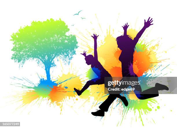 splash summer - dancing outside stock illustrations
