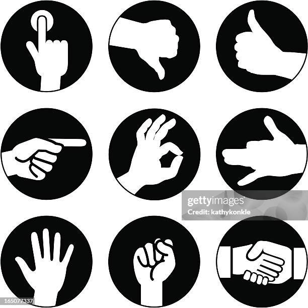 hands icons reversed - shadow puppet stock illustrations