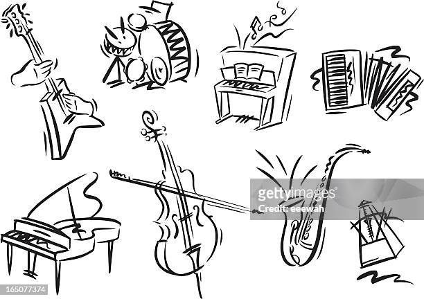 musikinstrumente - grand piano stock-grafiken, -clipart, -cartoons und -symbole
