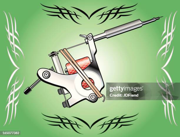 tattoo machine (or gun) - electromagnetic stock illustrations