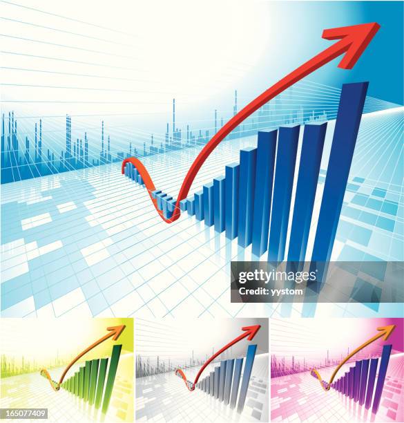 3d graph 4 - wall street background stock illustrations