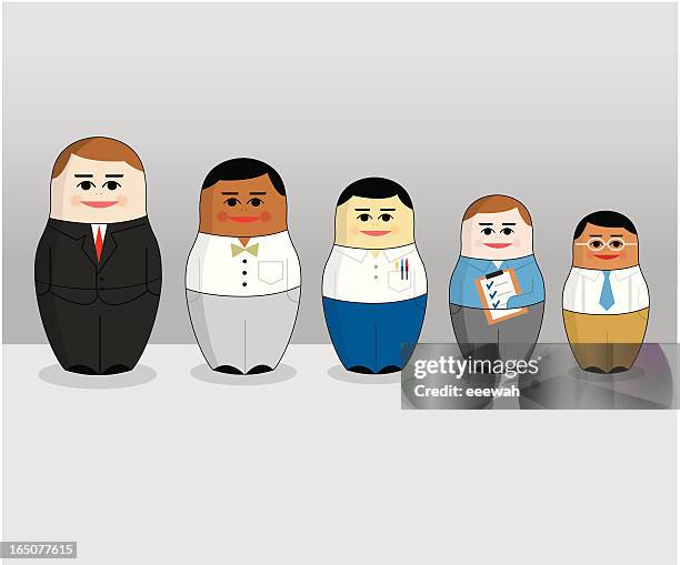 russian business dolls - matryoshka dolls stock illustrations