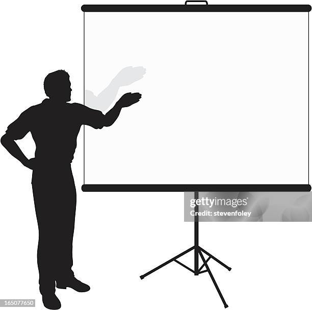 business presentation - slide projector stock illustrations