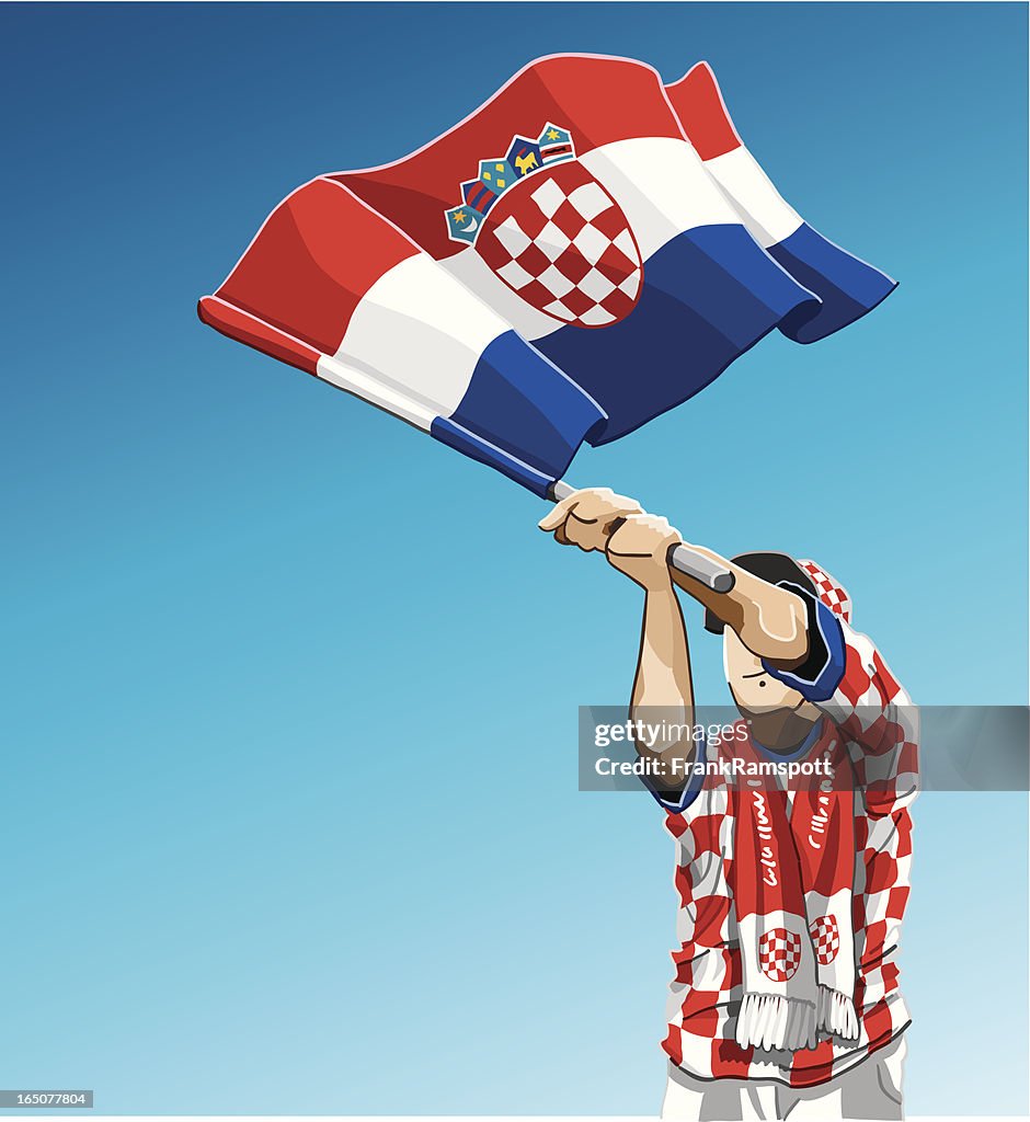 Croatia Waving Flag Soccer Fan