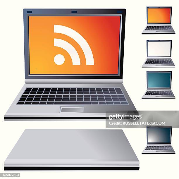 open and shut wifi - closed laptop stock illustrations