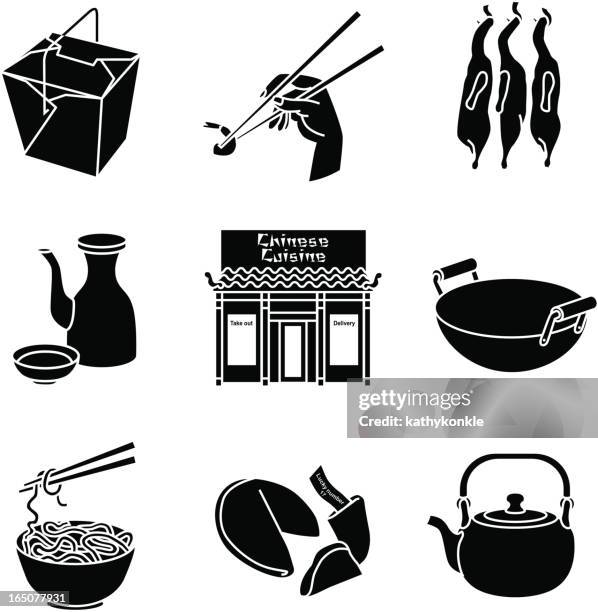 stockillustraties, clipart, cartoons en iconen met chinese restaurant - afhaal eten