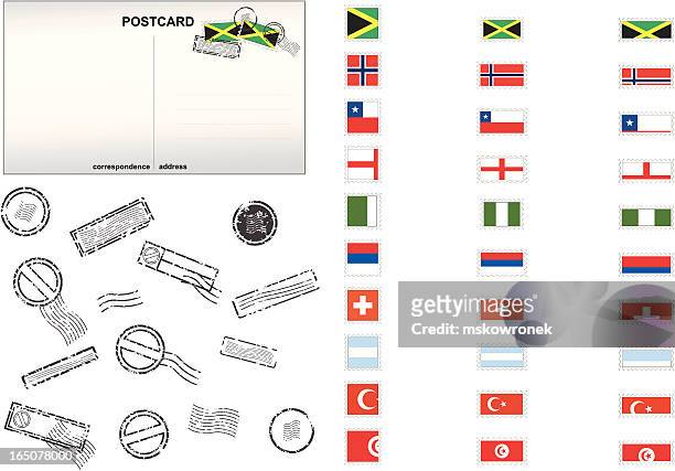 national stamps series - bollards stock illustrations