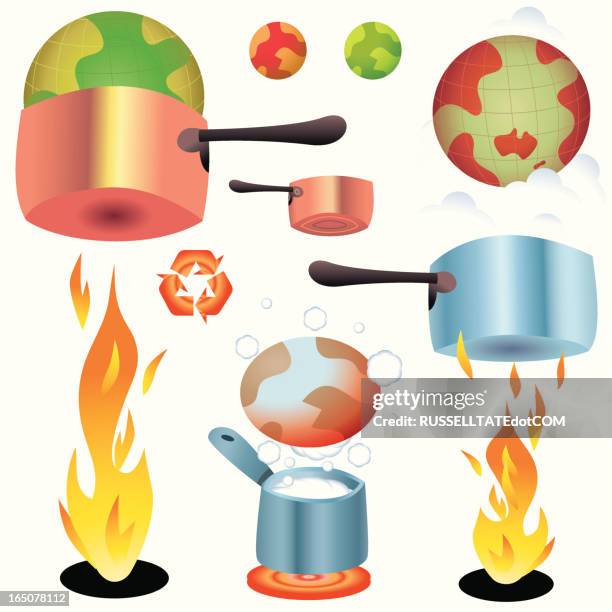 don't cook da planet! - boiling water vector stock illustrations