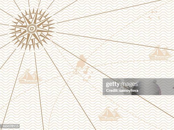 stockillustraties, clipart, cartoons en iconen met vintage map background - industrieel schip