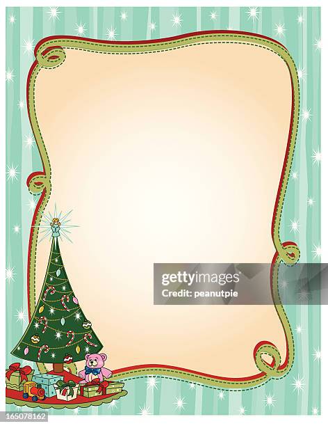 illustrazioni stock, clip art, cartoni animati e icone di tendenza di albero retrò struttura - christmas toys wooden background