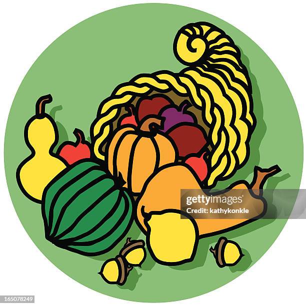 cornucopia icon.eps - cornucopia isolated stock illustrations
