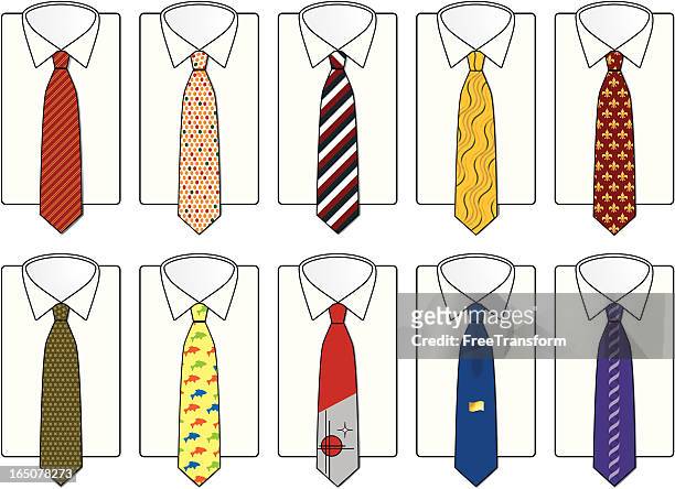 father's day ties - tie pin stock illustrations