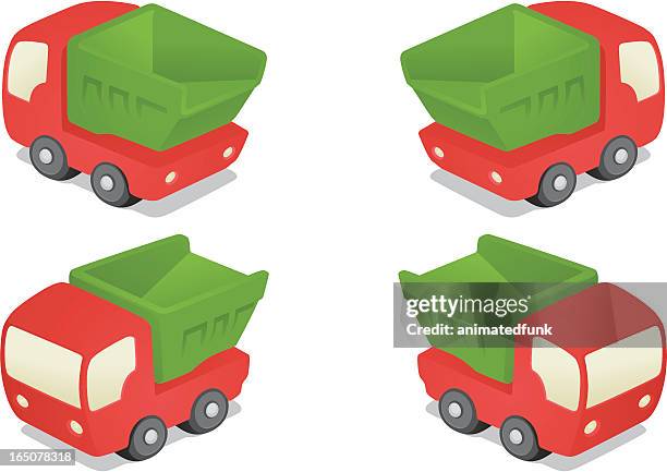 ilustraciones, imágenes clip art, dibujos animados e iconos de stock de camión de descarga - dump truck cartoon