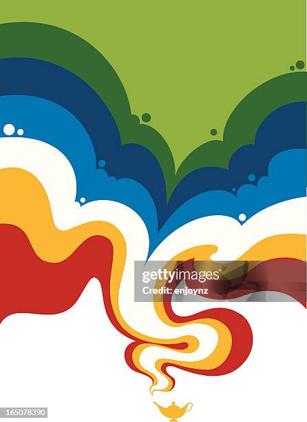 magic smoke - genie stock illustrations