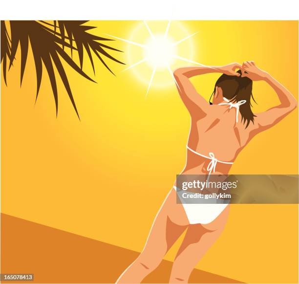 beach girl - distress flare stock illustrations