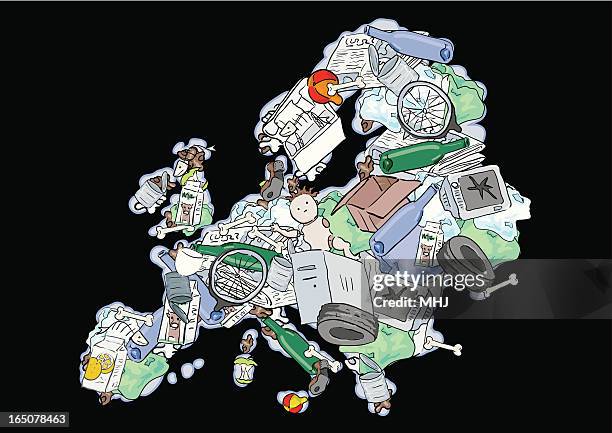illustrations, cliparts, dessins animés et icônes de lieu d'enfouissement des déchets en europe-l'importance de recyclage - lieu denfouissement des déchets