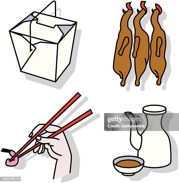 chinese restaurant - soy sauce stock illustrations
