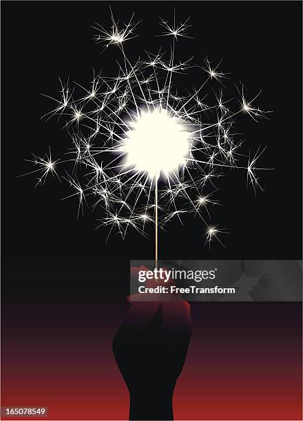 sparkler - holding firecracker stock illustrations
