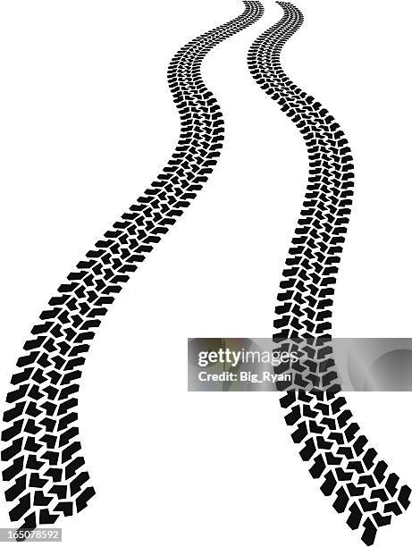 two black dirt tracks running adjacent to each other - other stock illustrations