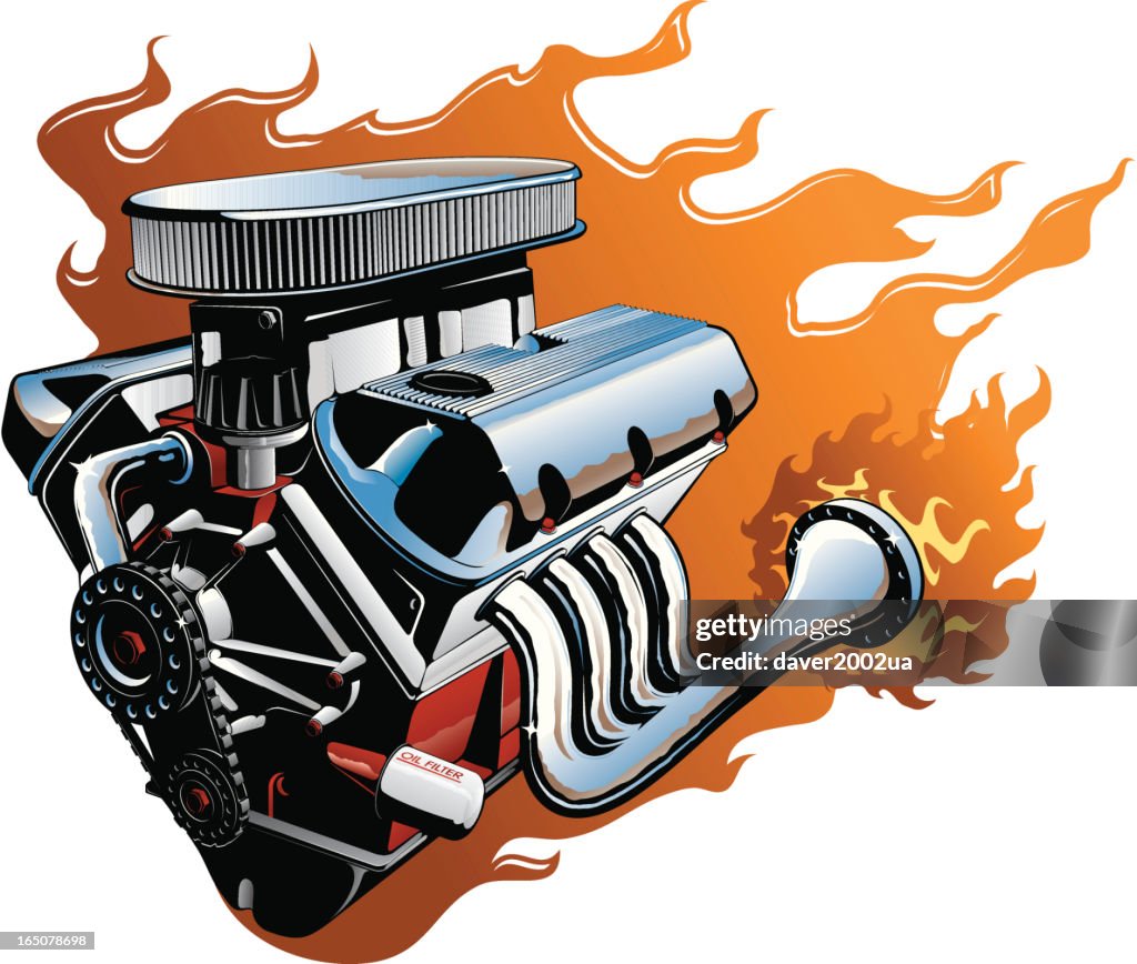 Vector V8 Engine High-Res Vector Graphic - Getty Images