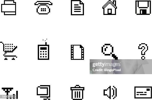 pixel-website & internet icon-set - pixelated stock-grafiken, -clipart, -cartoons und -symbole