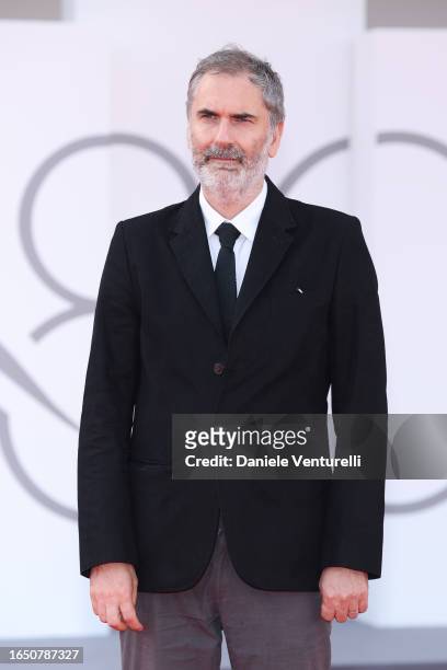 Xavier Giannoli from "D'Argent Et De Sang " attends a red carpet for the movie "El Conde" at the 80th Venice International Film Festival on August...