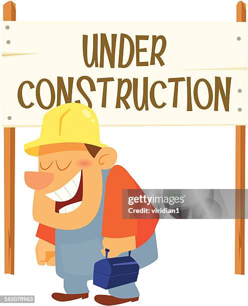 under construction - construction workers lunch stock illustrations