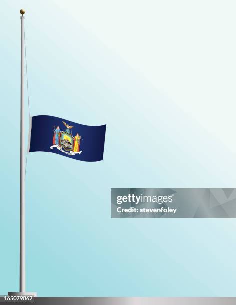 flag of new york at half-staff - new york state flag vector stock illustrations