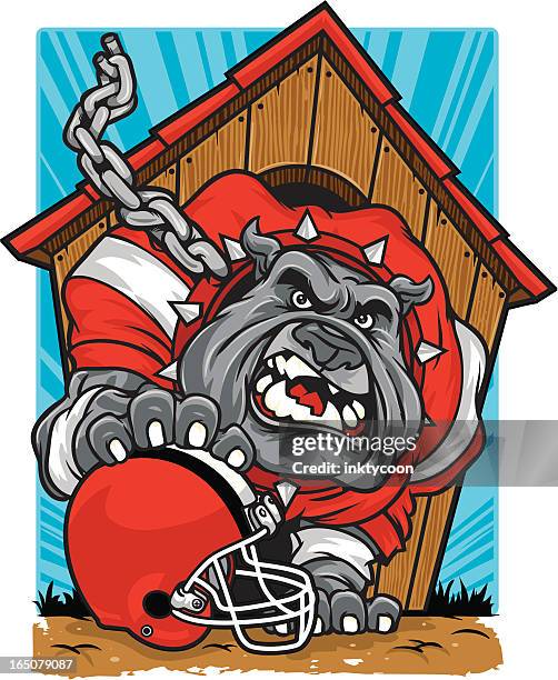 ilustraciones, imágenes clip art, dibujos animados e iconos de stock de fútbol de bulldog - bulldog