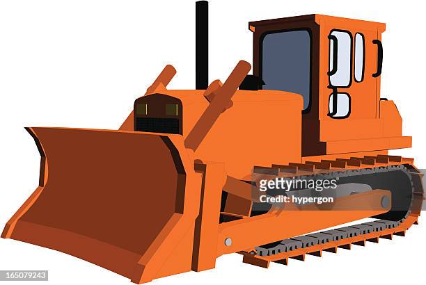 illustrazioni stock, clip art, cartoni animati e icone di tendenza di bulldozer - bulldozer
