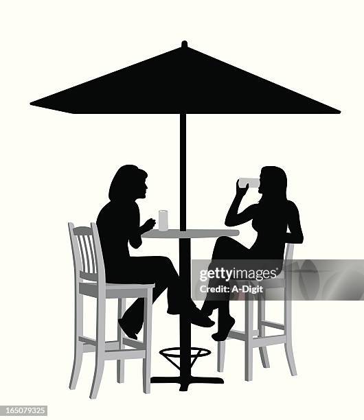 cold drinks vector silhouette - two chairs stock illustrations