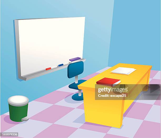 classroom - cartoon office background stock illustrations