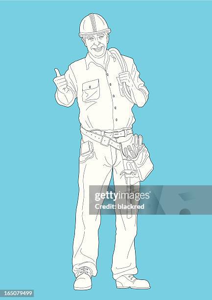 construction worker - construction worker smiling stock illustrations