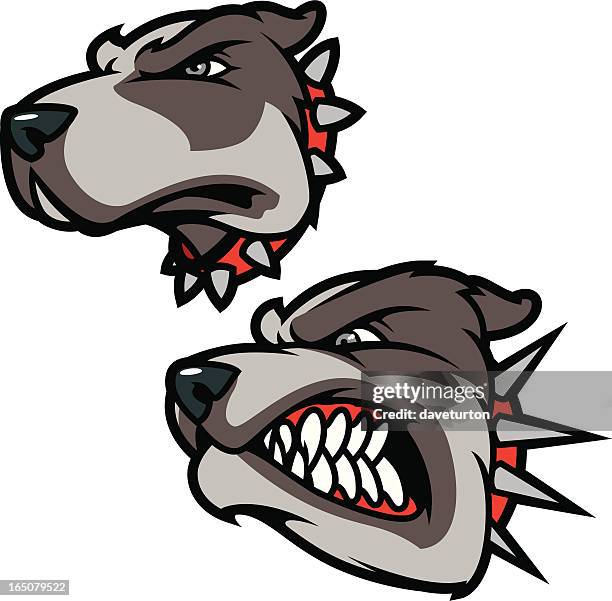 ilustraciones, imágenes clip art, dibujos animados e iconos de stock de pitbulls - pit bull terrier