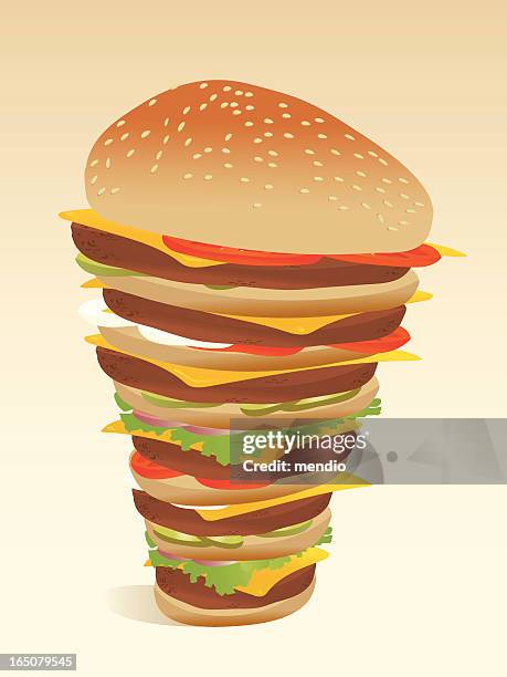 big burger - cooked eggs stock illustrations