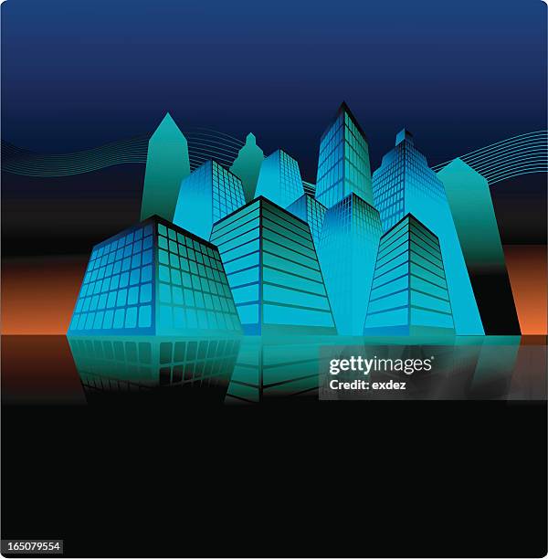 stockillustraties, clipart, cartoons en iconen met dark city - welvaart