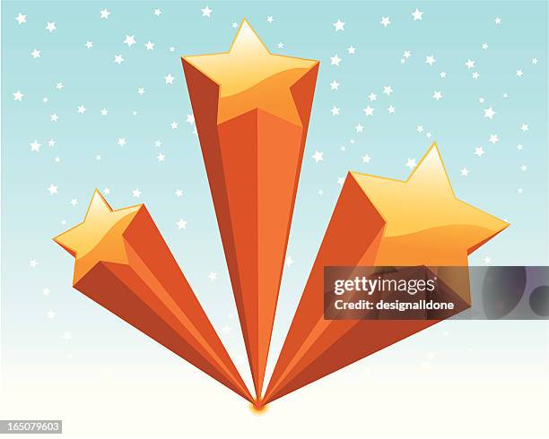 shooting stars super - 3d stars stock-grafiken, -clipart, -cartoons und -symbole