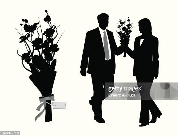 middle-age romance vector silhouette - orchid isolated background stock illustrations