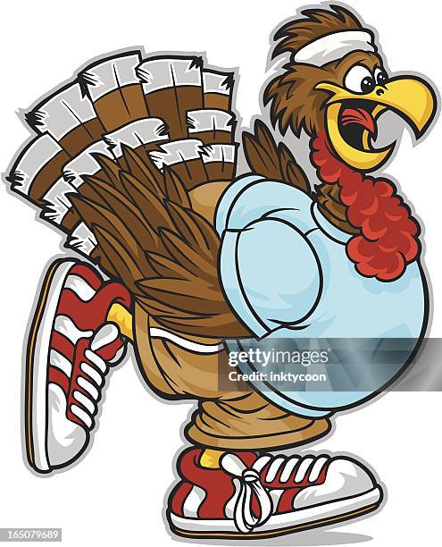 stockillustraties, clipart, cartoons en iconen met turkey trott - kalkoen