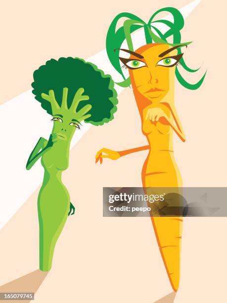 vegetable models - plus size model stock illustrations