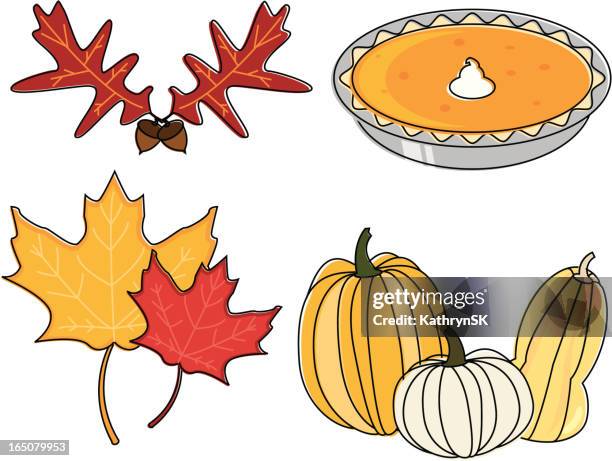autumn essentials - sweet potato pie stock illustrations