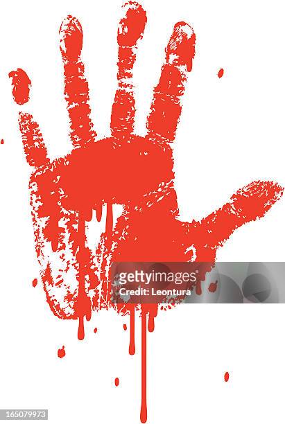 bloody hand - handprint vector stock illustrations