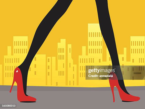 strut - red shoe stock illustrations