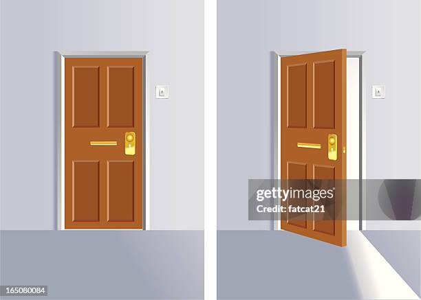 türen öffnen und schließen - front door stock-grafiken, -clipart, -cartoons und -symbole